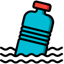 Bouteille dans l'eau